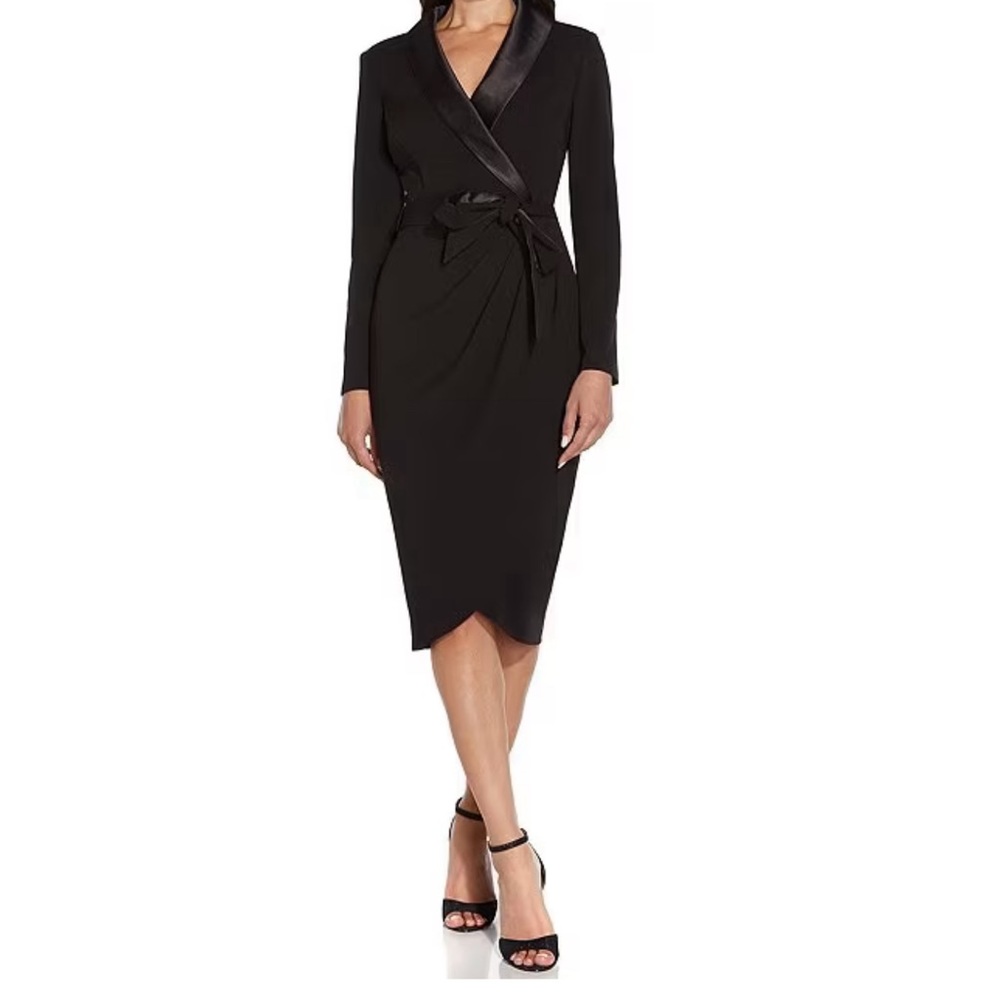 Only Worn Once! Adrianna Papell Tuxedo Dress (Women’s Size 14, Black)